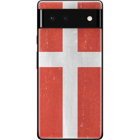 Denmark Flag Distressed Google Pixel 6 Skin